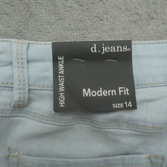 D. Jeans Women's Size 14 Blue High-Waist Ankle Modern Fit Denim 27" Inseam NWT - Picture 10 of 16